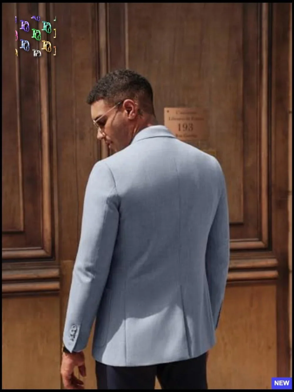 Slim Fit Blazer Lightweight Pattern Lined Notch Lapel Casual Sport Coat